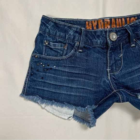 Y2K Hydraulic Jeans Low Rise Mini Denim Shorts - Picture 5 of 9